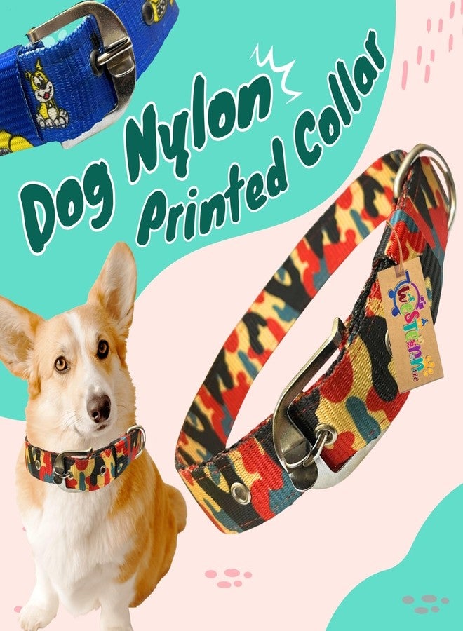 ويستيرن إرا طوق كلاب بنقشة نايلون مستوحاة من العصر الغربي - متين، مريح، قابل للتعديل، مزود بحلقة D آمنة لربط المقود، مقاوم للعوامل الجوية، خفيف الوزن، أنيق، تصميم يدوم طويلاً للاستخدام اليومي (عشوائي، صغير) - Image 2