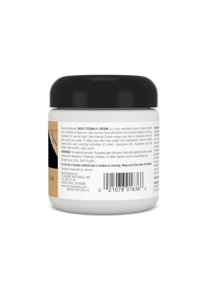 Source Naturals Skin Eternal Cream Paraben Free With Lipoic Acid DMAE CEster CoQ10 HA 4 oz Original Formula - Image 4