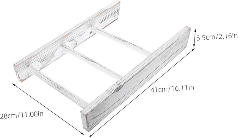 Farmhouse Style Mini Ladder Towel Rack Rustic Bathroom Decor Towel Holder - Image 3