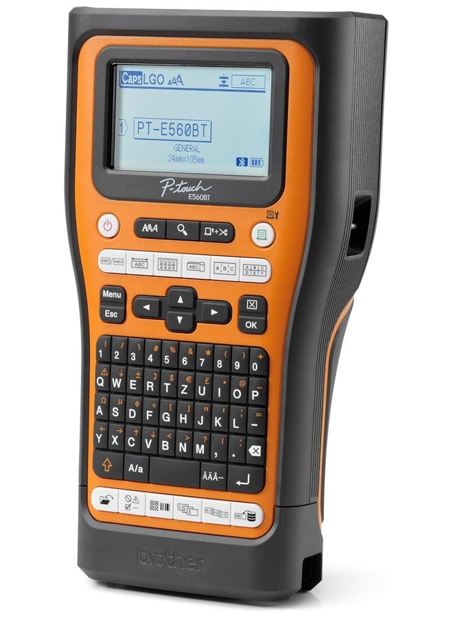 بروذر صانع الملصقات الصناعي Brother PT-E560BTVP مع بلوتوث، بطارية ليثيوم أيون وحقيبة حمل (لشرائط TZE بعرض 24 مم، أنابيب نقل الحرارة HSE بعرض 18 مم) - Image 3