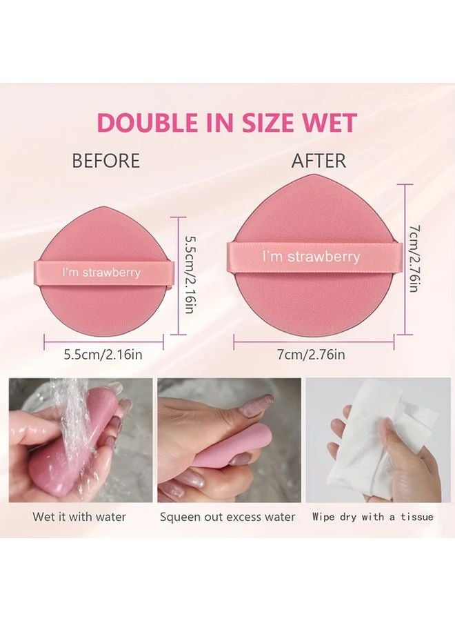 5Pcs Dark Blue Air Cushion Strawberry Makeup Sponges Latex Free Hydrophilic PU Beauty Blenders - Image 5