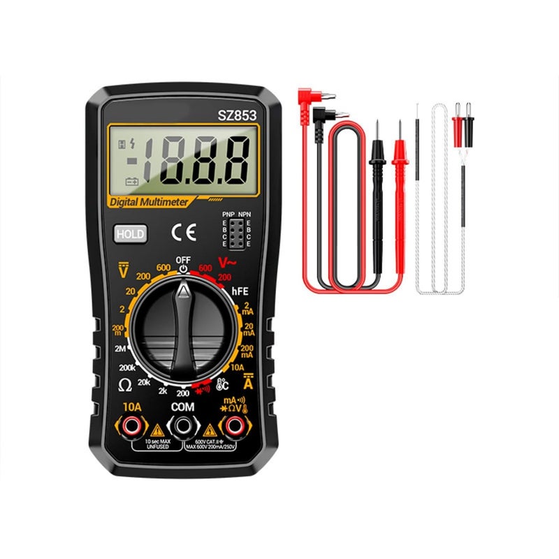 Digital Multimeter Precisions Electronic Tester for Voltages Current Resistance Temperature Measurement with Back Stand - Image 1