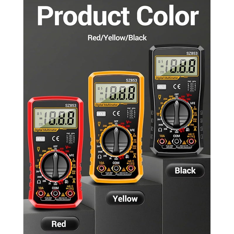 Digital Multimeter Precisions Electronic Tester for Voltages Current Resistance Temperature Measurement with Back Stand - Image 3