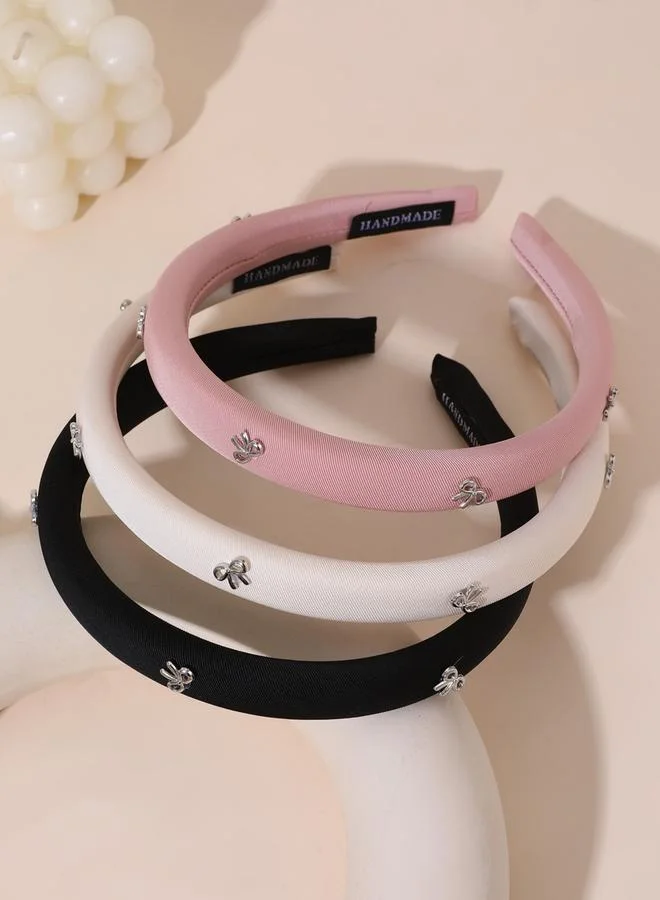 تايك تو Take Two Set of 3 - Solid Bow Embellished Headband