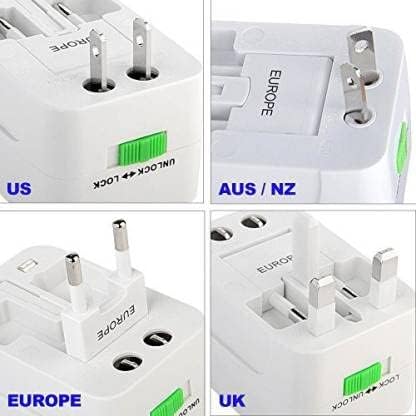 Dhanuom Adaptor Worldwide Travel Adapter with Built in Dual USB Charger Ports Chargers 250V SurgeSpike Protected Electrical PlugWhite 1 pcs - Image 4