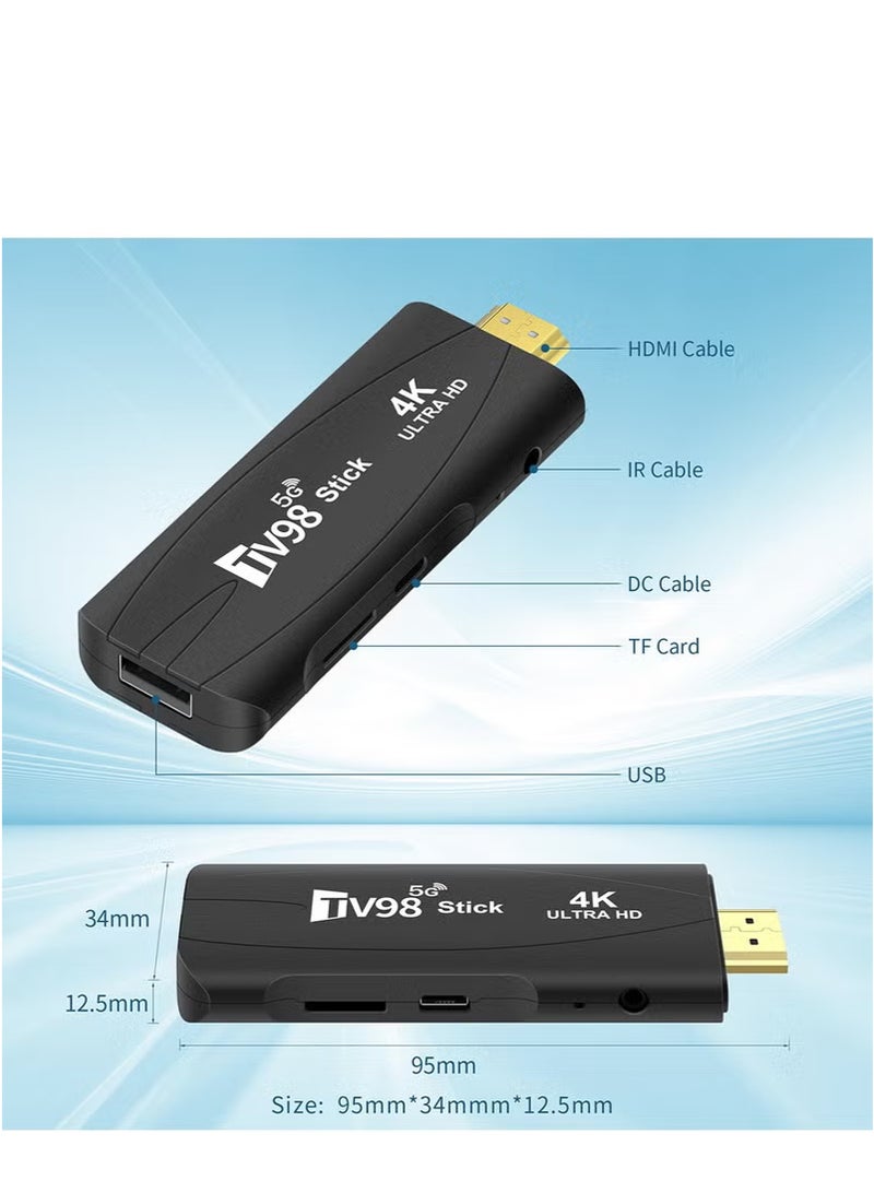 تلفزيون عصا التلفاز أندرويد 12 مع جهاز تحكم عن بعد، صندوق التلفاز (8 جيجابايت + 128 جيجابايت)، جهاز بث بدقة 4K Ultra HD، لاعب وسائط البث بتقنية بلوتوث، لاعب وسائط منزلية - Image 4