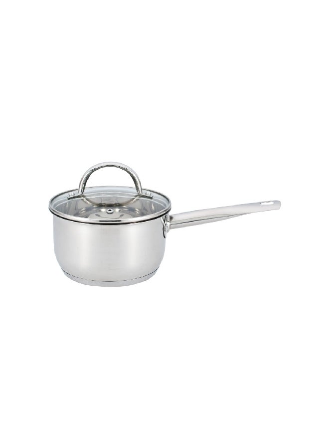 Ergonomic Handle Stainless Steel Sauce Pan with Lid Chrome 18 cm CW-SP002