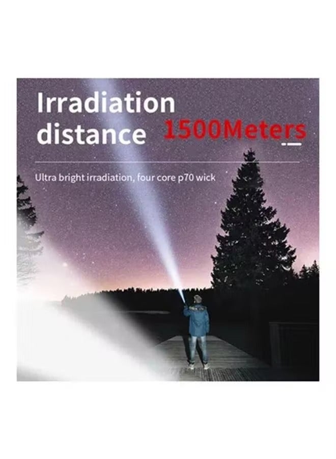 Rechargeable Spotlight Torch, LED Super Bright P70 High Lumen Handheld Tactical Torch, 4 Brightness Modes and IPX6 Waterproof Large Searchlight with USB Output and Foldable Tripod for Camping/Hunting  - Image 2