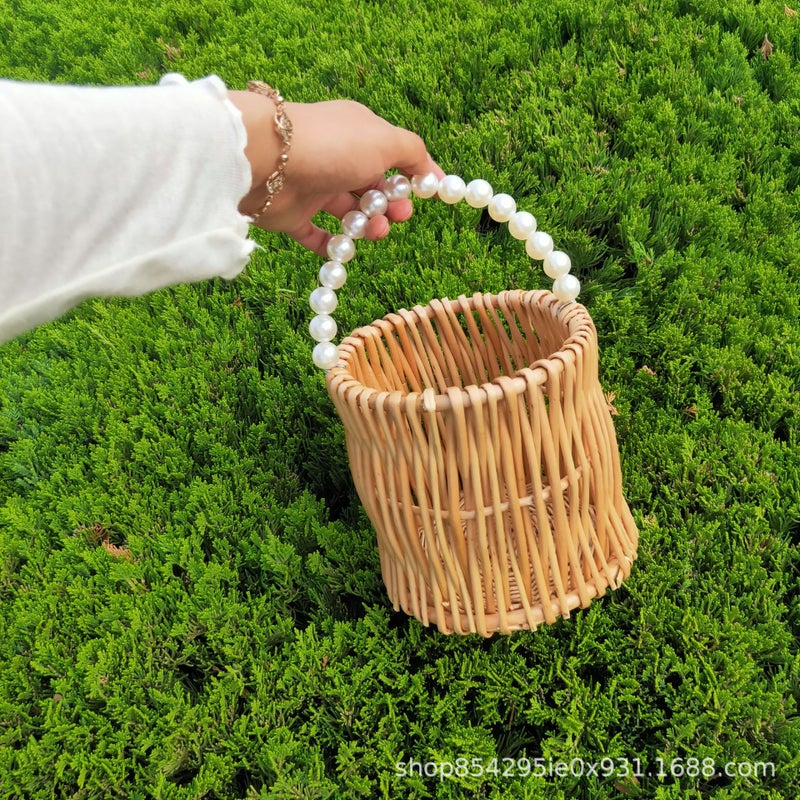 Rattan Woven Bag For Women, Versatile Woven Bag, Fresh And Fashionable Small Square Bag, Summer Beach Tote Bag, Small Chanel Style - Image 1