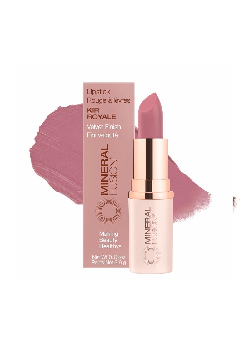 Mineral Fusion Mineral Fusion Lipstick, Vivid & Smudge-Free Lip Color with Avocado Oil, Cocoa Seed Butter & More, Long-Lasting Vegan Lipstick, FD&C Dye-Free, Cruelty-Free, Paraben-Free, Gluten Free, Kir Royale 