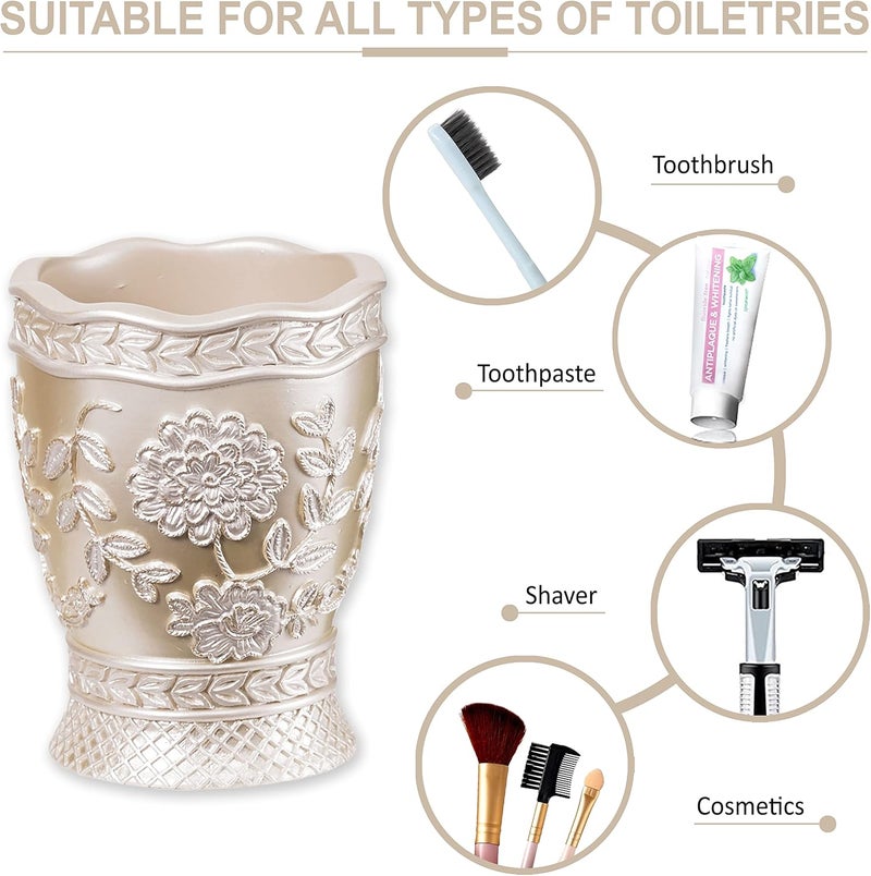 Popular Bath 942705 Rose Vine, Tumbler, Beige-Taupe - Image 3