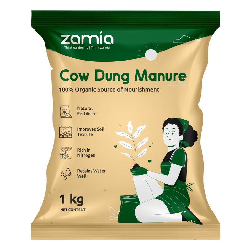 Zamia Cow Dung Manure | 1kg | Organic Fertilizer & Soil Conditioner for Plants | Compost for Home Gardening - Image 2