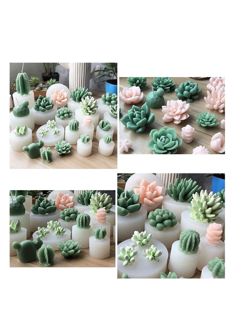 Excefore 6 Pack Succulent Silicone Mold - Cactus Flower Resin Casting Molds for Cake Decorating, Handmade Candle, Fondant, Epoxy Resin, Polymer Clay, Wax, etc - Image 5