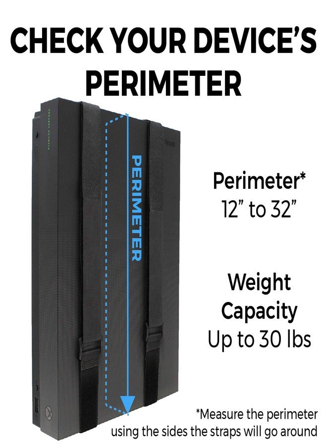 HumanCentric Universal Wall Mount (Black), Adjustable Mount for Cable Boxes, Gaming Consoles, DVD Players, Routers, Modems, and More, Fits Devices 12” to 32” in Perimeter, Hardware Included - Image 2
