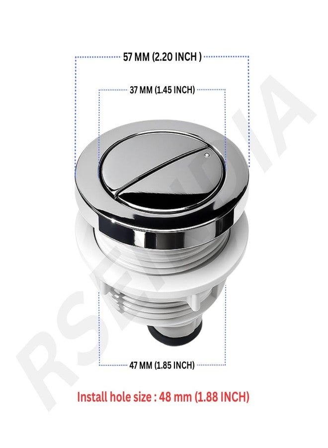 Rseindia 48mm Dual Flush Toilet Tank Button Replacement - Adjustable Push Button for Cistern Lid, Compatible with Glacier Bay, AquaSource, American Standard, Geberit & More, Chrome Finish (2 Pack) - Image 3
