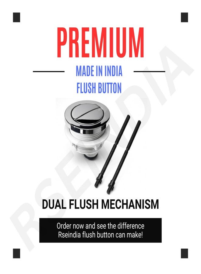 Rseindia 48mm Dual Flush Toilet Tank Button Replacement - Adjustable Push Button for Cistern Lid, Compatible with Glacier Bay, AquaSource, American Standard, Geberit & More, Chrome Finish (2 Pack) - Image 2