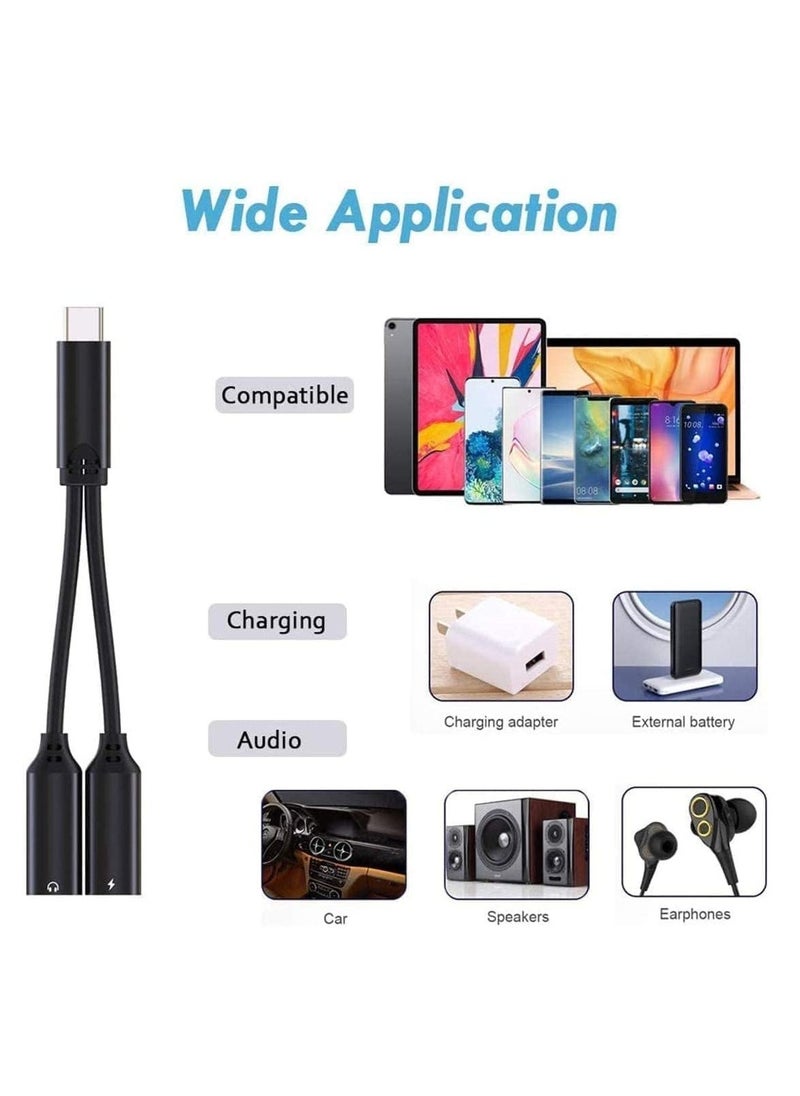 JAJEEK USB Type C to Dual USB C Female Audio Adapter & Charger Splitter – 2-in-1 Headphone & Charging Aux Cable for Samsung Galaxy S24/S24+/S24 Ultra/S23/S23+/S23 Ultra/S22 Ultra/S22+/S22 – Fast Charging, High-Quality Sound - Image 4