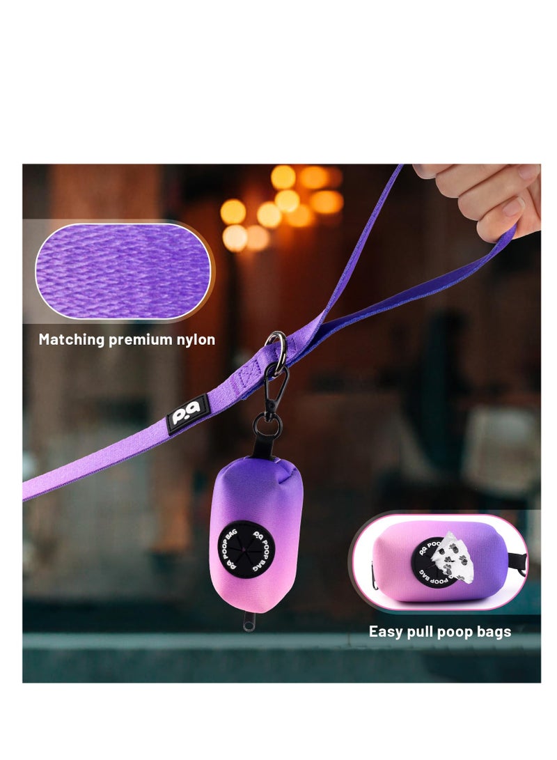 KASTWAVE Dog Harness Collar Leash Combo,No Pull Adjustable Vest Cute for Small Puppy Medium Girl/Boy Pets with Bag Holder(Medium,Purple) - Image 5