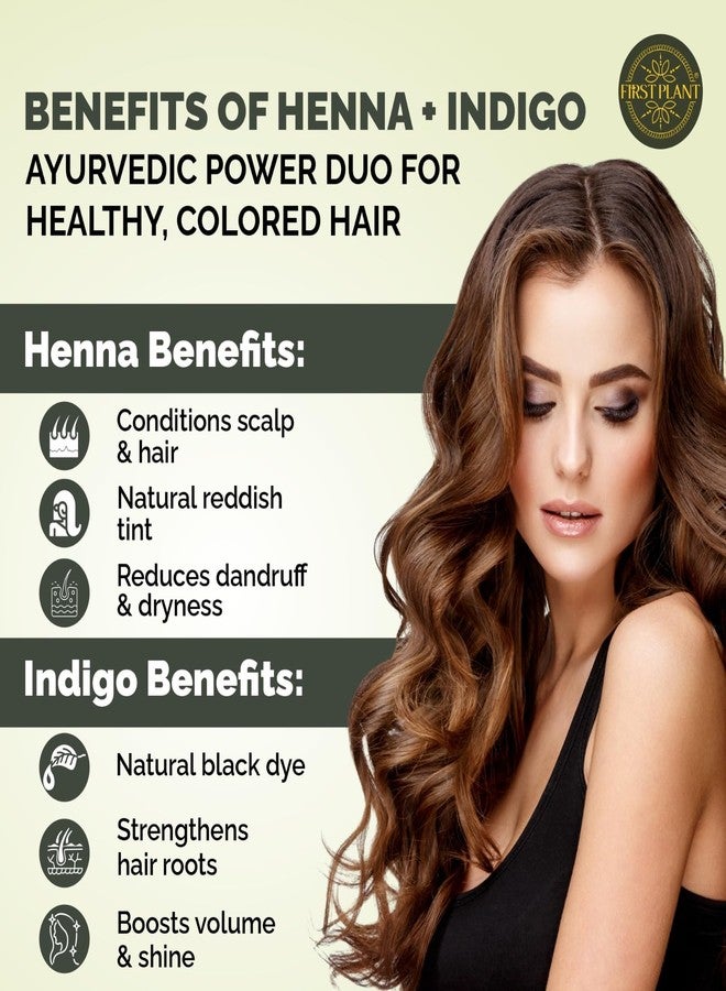 First Plant Natural Hair Dye Combo Pack for Black Hair, Henna and Indigo Powder (150g + 150g) - Image 4