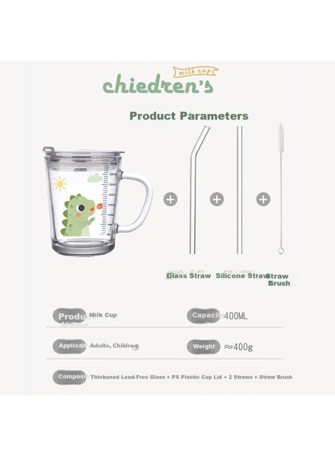 Btif Household Water Cup Children'S Milk Cup With Straw Glass Cup With Scale Cup For Mixing Milk Powder Baby Drinking Cup - Image 3