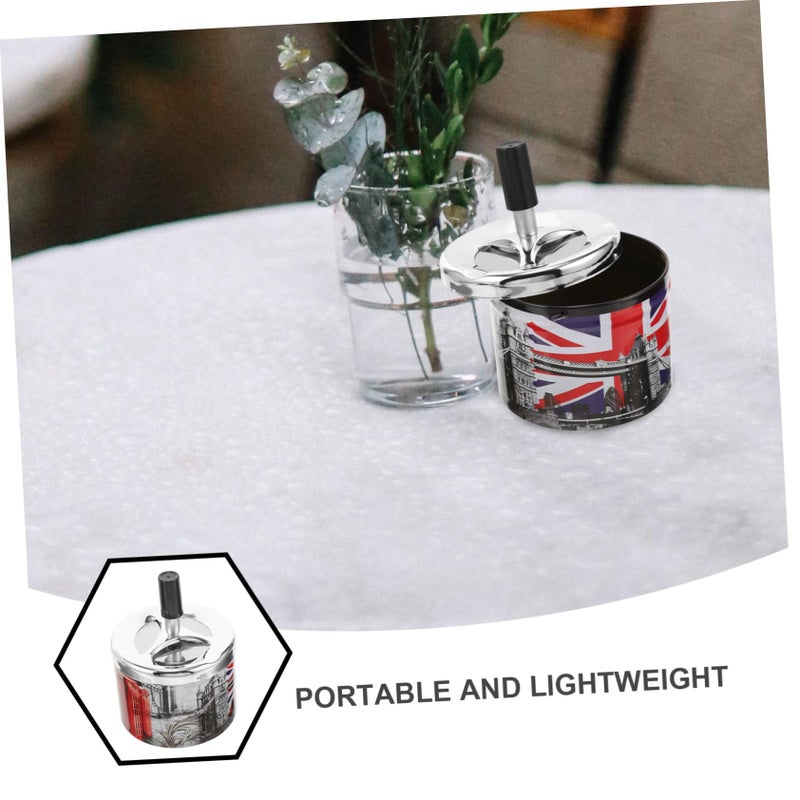 An Automatic Extinguishing Ashtray Stylish Metal Decorative Compact Design For Home Travel UV Protective - Image 4