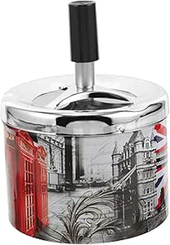An Automatic Extinguishing Ashtray Stylish Metal Decorative Compact Design For Home Travel UV Protective - Image 1