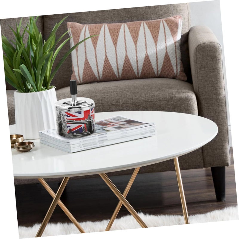 An Automatic Extinguishing Ashtray Stylish Metal Decorative Compact Design For Home Travel UV Protective - Image 3