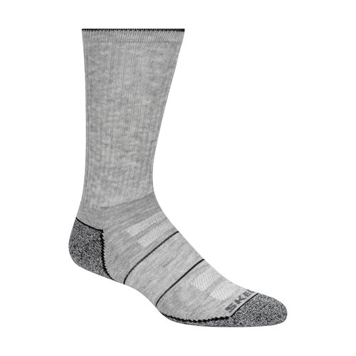 Skechers Men's 6 Pack Work Crew Socks, Grey/Grey, 10-13 - Image 2