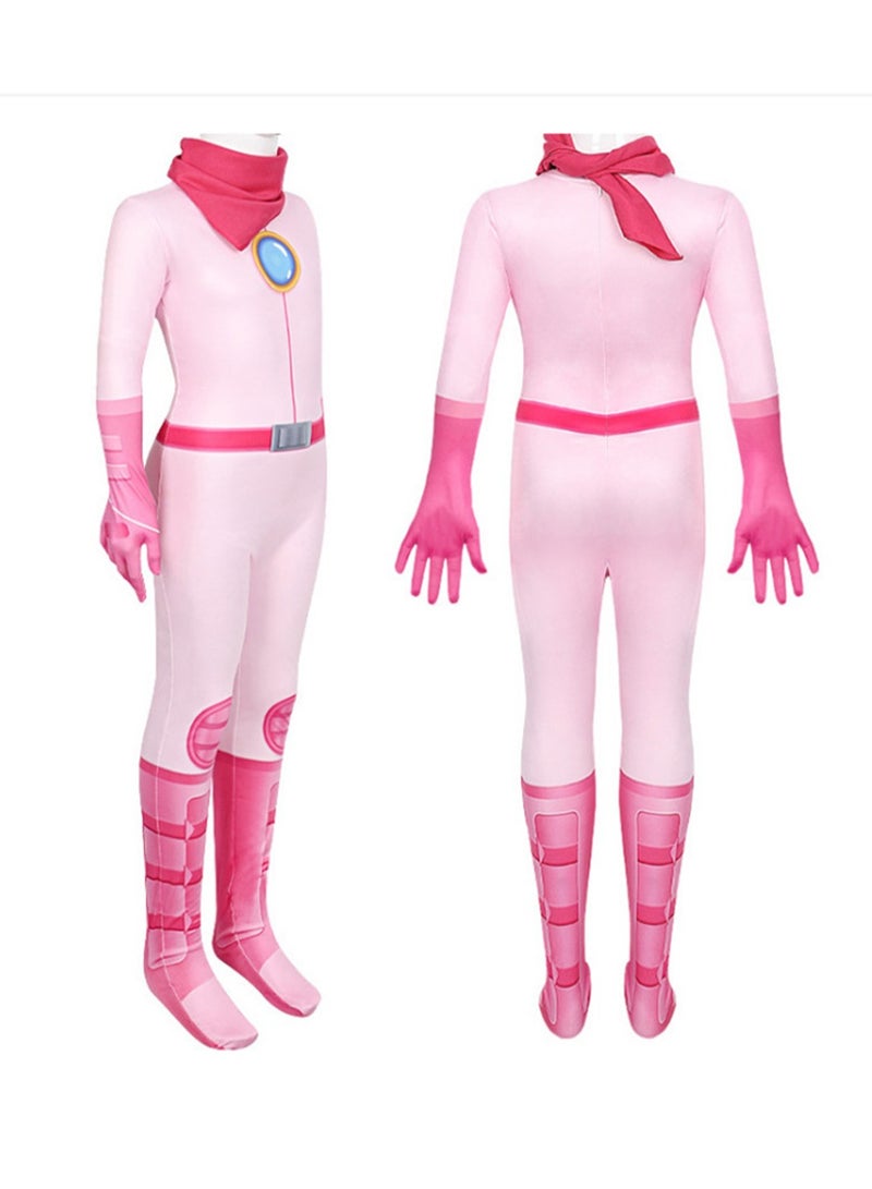 New Mario Princess Peach cos jumpsuit battle suit movie cosplay role-playing tight clothes - Image 4