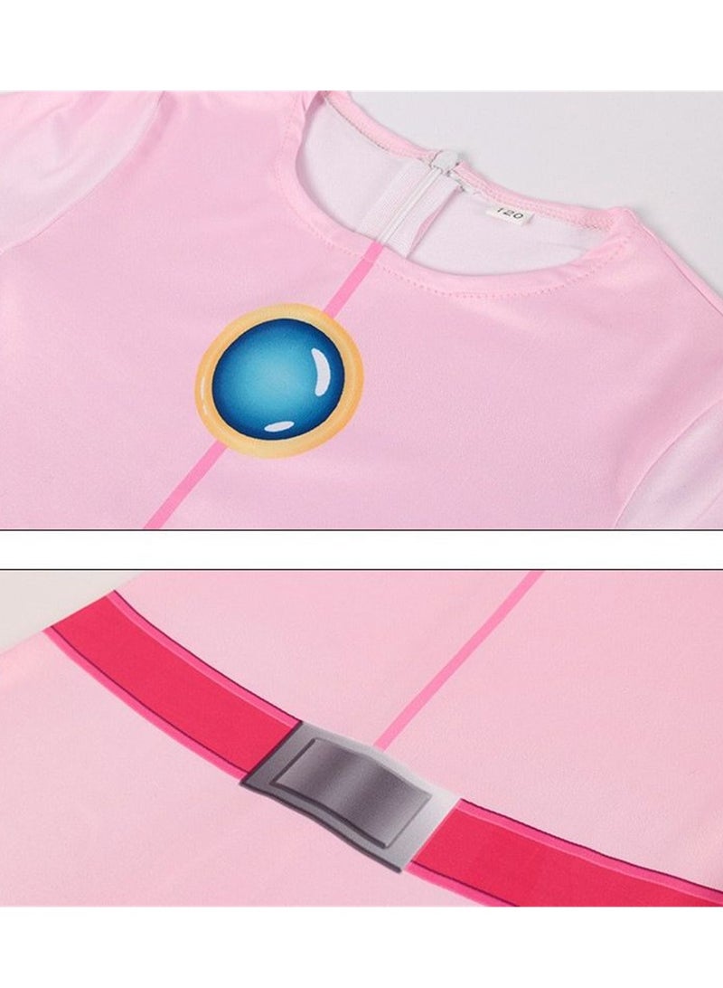 New Mario Princess Peach cos jumpsuit battle suit movie cosplay role-playing tight clothes - Image 5