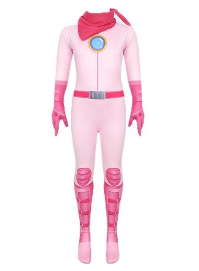 New Mario Princess Peach cos jumpsuit battle suit movie cosplay role-playing tight clothes - Image 1