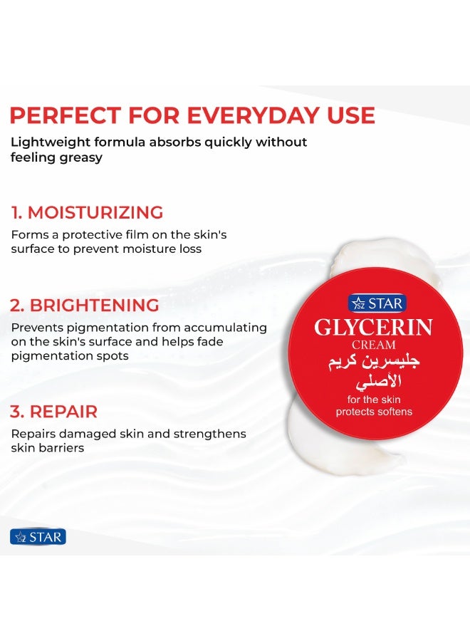 SZ Star Original Pure Glycerin Cream (250g) – Deep Moisturizing & Skin Softening Face and Body Cream – For Dry,  Rough & Sensitive Skin – Hydrates, Soothes & Restores Radiance - Image 3