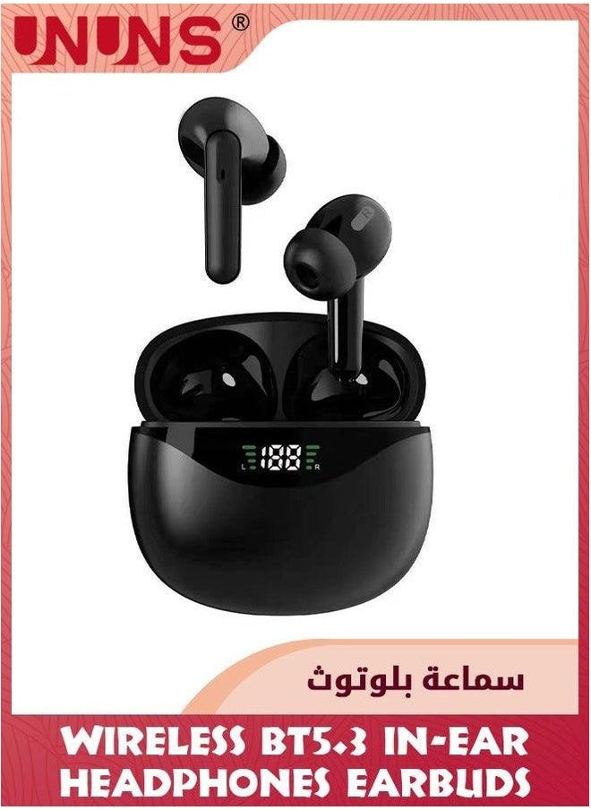 UNUNS Wireless Earbuds,Bluetooth 5.3 Ear Buds,Wireless Headphones With Mic,Deep Bass Stereo,Waterproof Earphones LED Power Display Charging Case,Headset For Laptop Pad Android/iOS Phones  - Image 1