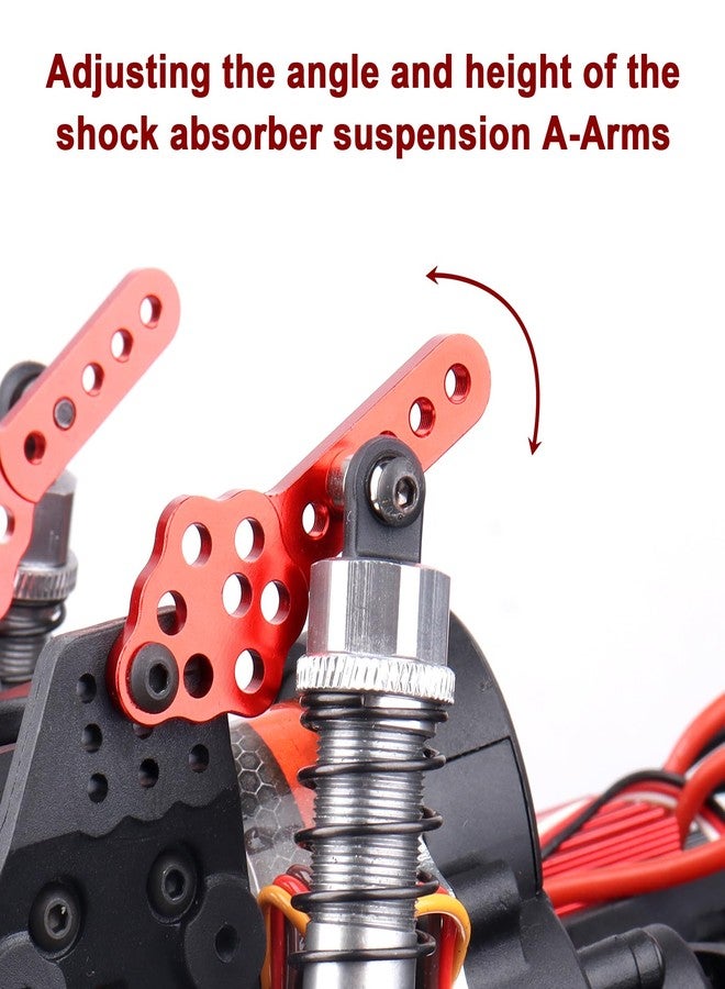 Hobbyfire Aluminum Shock Mount Lift Kit Set for 1/10 Axial SCX10 90046 D90 D110 RC Crawler Car Truck Upgrades Parts (Red) - Image 4