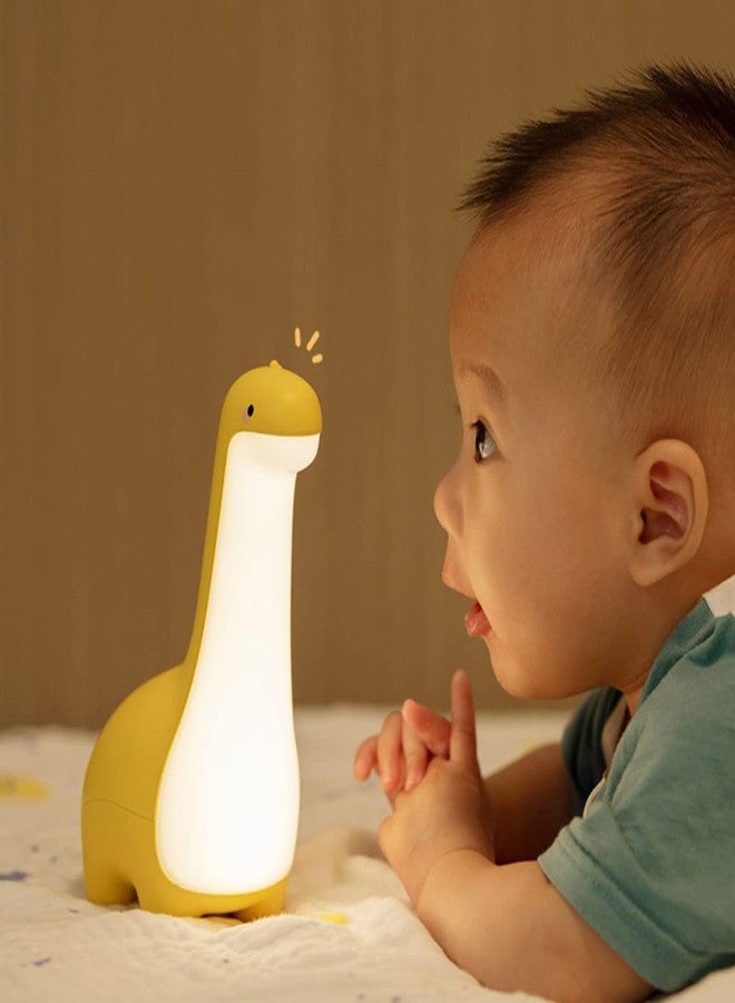 ipalmay Dinosaur Night Lamp, Dimmable Bedside Night Light USB Rechargeable, Kids Bedroom Sleep Light, Cute Gifts for Girls, Boys, Teens, Friends Birthday, Holiday, Christmas, Yellow - Image 2