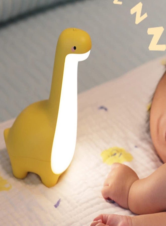 ipalmay Dinosaur Night Lamp, Dimmable Bedside Night Light USB Rechargeable, Kids Bedroom Sleep Light, Cute Gifts for Girls, Boys, Teens, Friends Birthday, Holiday, Christmas, Yellow - Image 1