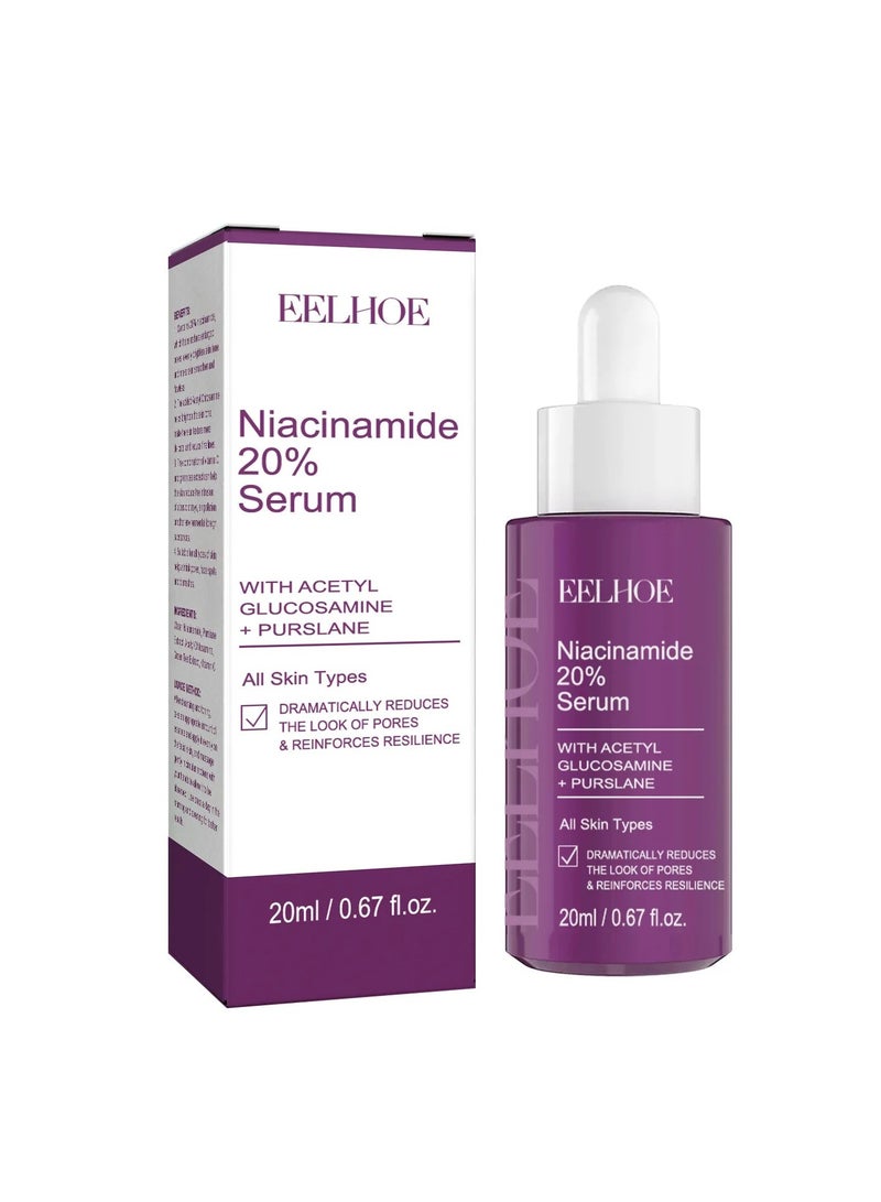 EELHOE Niacinamide Vitamin B3 Concentrated Serum, 20ml Face Pigment Dark Spot Remover Face Serum, Anti Aging Fragrance Free Face Essence For For Discoloration And Minimizing Large Pores - Image 1