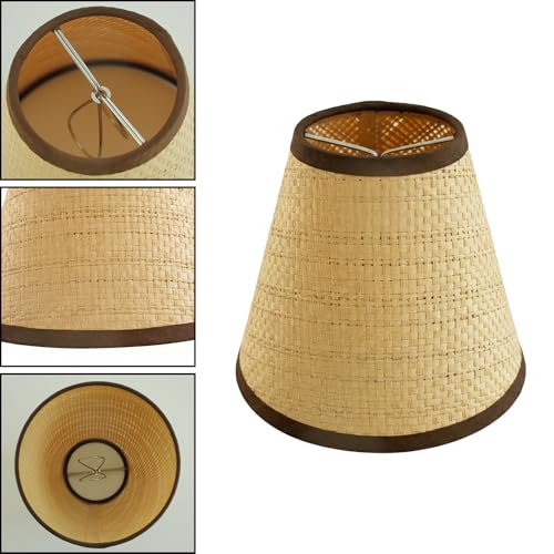 Kenqulio Small Lamp Shades Clip on Bulb, Woven Chandelier Shades Set of 6, Mini Rattan Style Lampshade 2.9x5.9x5.1in Small Lamp Shade for Chandelier Lamp Replacement (Faux Rattan) - Image 4