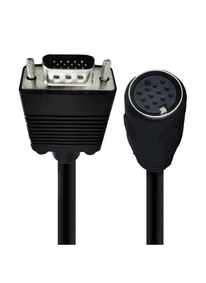 VGA To DIN13 Core Video Data Adapter Cable DB15 To DIN13p Cable DB15RS232 To PS2 Cable-Color:VGA To DIN13 Core Male Video Cable-Line Length:50cm