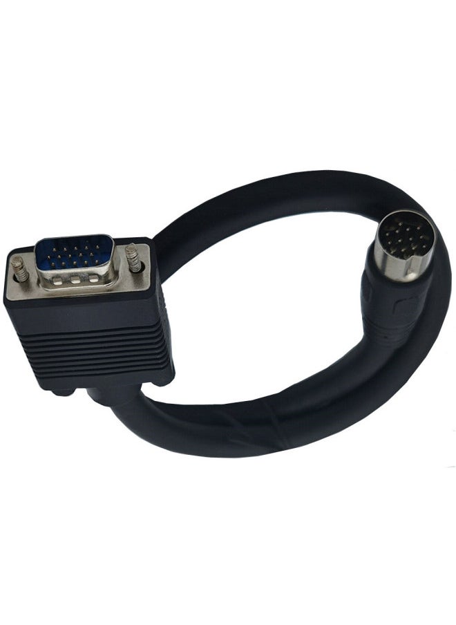 VGA To DIN13 Core Video Data Adapter Cable DB15 To DIN13p Cable DB15RS232 To PS2 Cable-Color:VGA To DIN13 Core Male Video Cable-Line Length:50cm