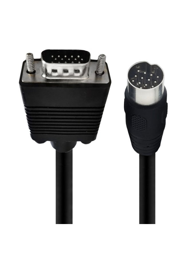 VGA To DIN13 Core Video Data Adapter Cable DB15 To DIN13p Cable DB15RS232 To PS2 Cable-Color:VGA To DIN13 Core Male Video Cable-Line Length:50cm