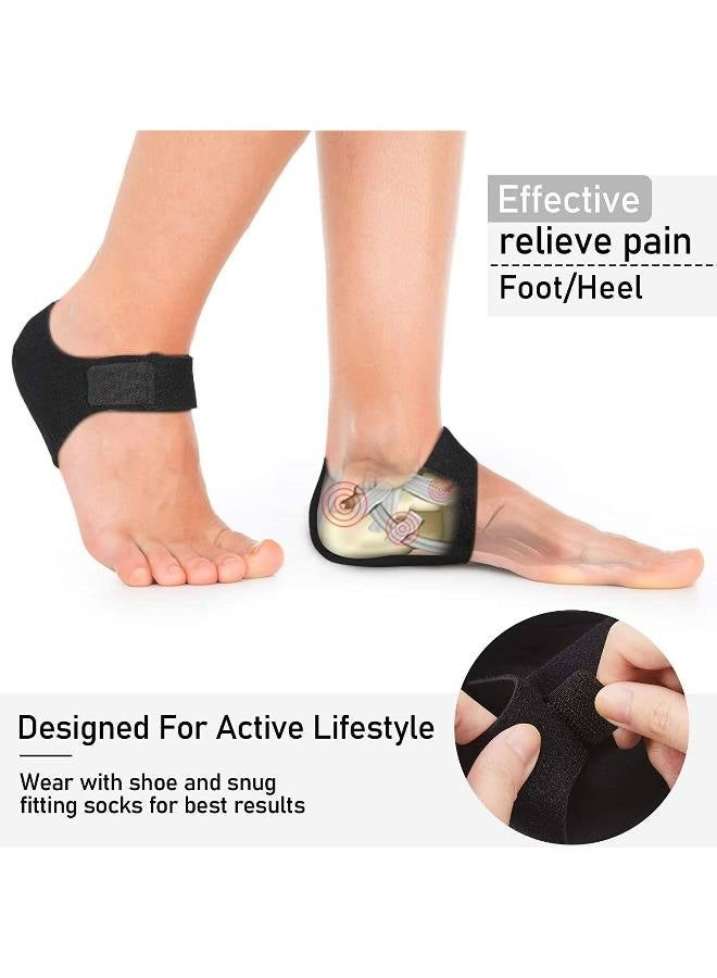 Heel Spur Inserts Gel Heel Pads, Heel Spur Bandages, Heel Protection Silicone Heel Protector, Suitable for Heel Analgesia / Stress Reduction, EU36-40（s） (Black) - Image 2