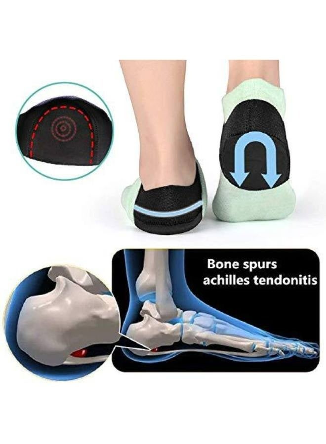 Heel Spur Inserts Gel Heel Pads, Heel Spur Bandages, Heel Protection Silicone Heel Protector, Suitable for Heel Analgesia / Stress Reduction, EU36-40（s） (Black) - Image 5