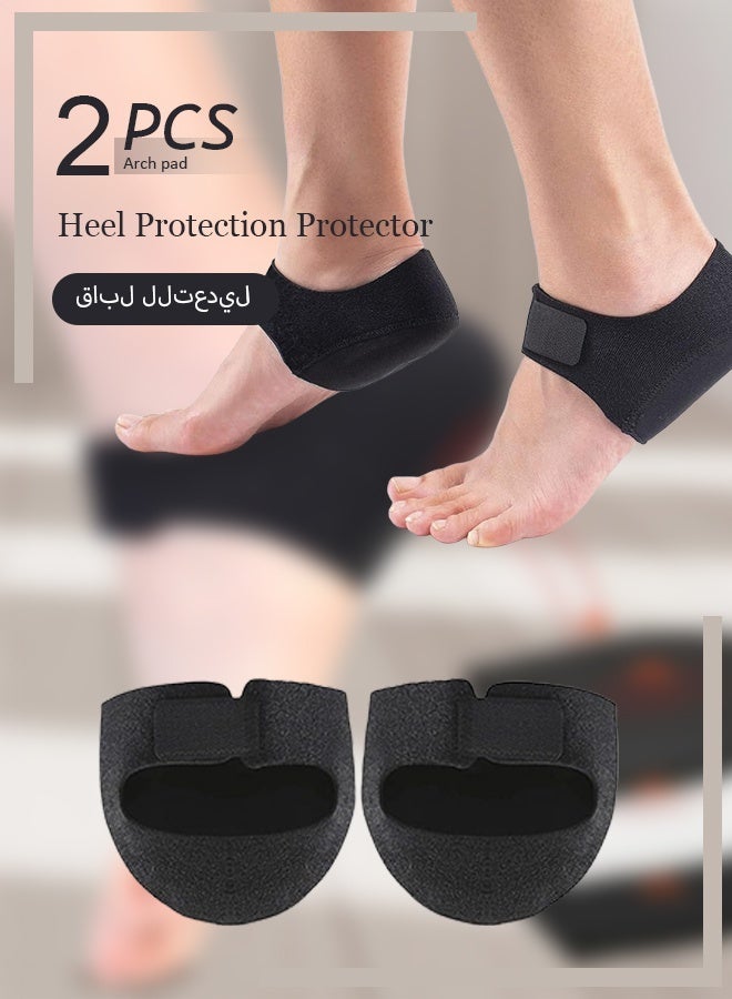 Heel Spur Inserts Gel Heel Pads, Heel Spur Bandages, Heel Protection Silicone Heel Protector, Suitable for Heel Analgesia / Stress Reduction, EU36-40（s） (Black) - Image 1
