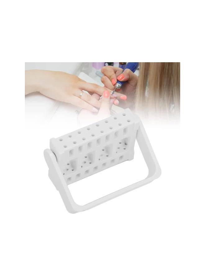 WYBOT Nail Drill Bits Holder Display Organizer,16 Holes Nail Art Tools Exhibition Stand Rack Nail Salon Accessory Acrylic Nails Manicure Tools for Home Use or Nail Salon(white) - Image 4