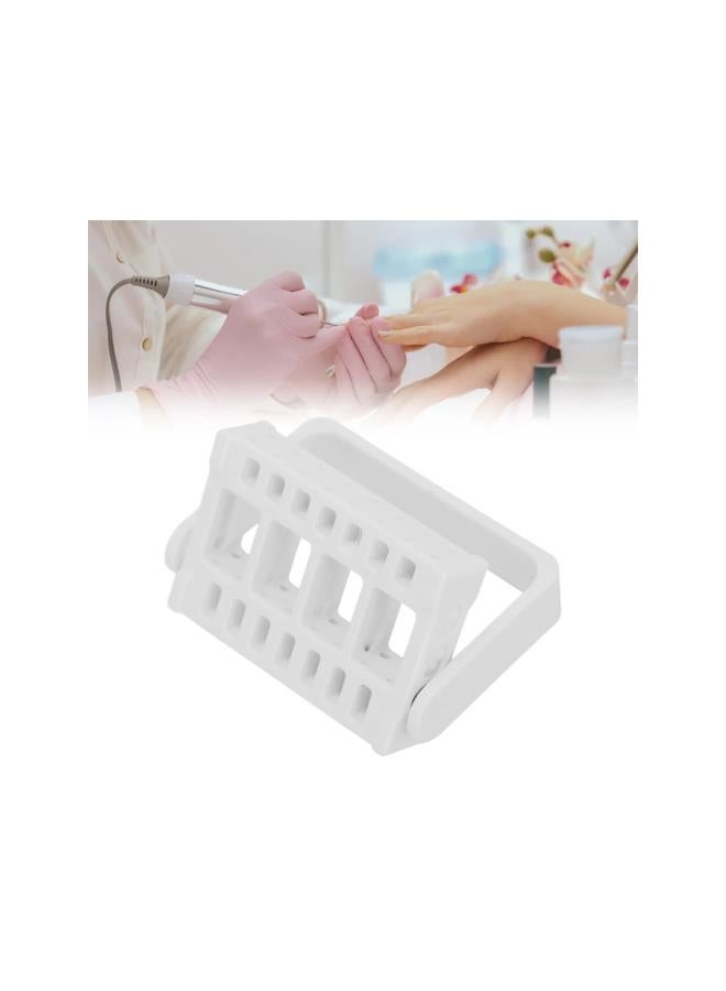 WYBOT Nail Drill Bits Holder Display Organizer,16 Holes Nail Art Tools Exhibition Stand Rack Nail Salon Accessory Acrylic Nails Manicure Tools for Home Use or Nail Salon(white) - Image 5