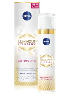 Nivea LUMINOUS 630 EVEN GLOW SPF 50 Anti Dark Spot Face Day Fluid 40ml  - Image 2