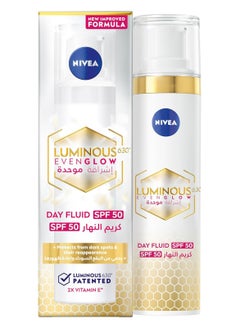 Nivea LUMINOUS 630 EVEN GLOW SPF 50 Anti Dark Spot Face Day Fluid 40ml  - Image 1