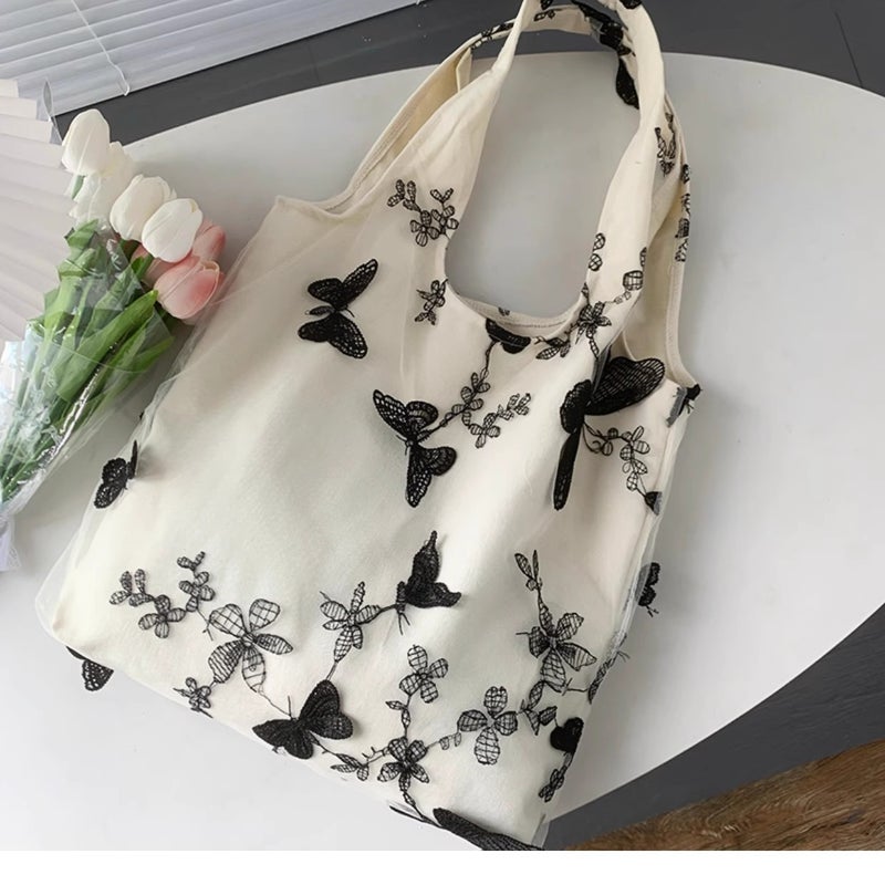 Canvas Tote Bag with Embroidery - Image 3