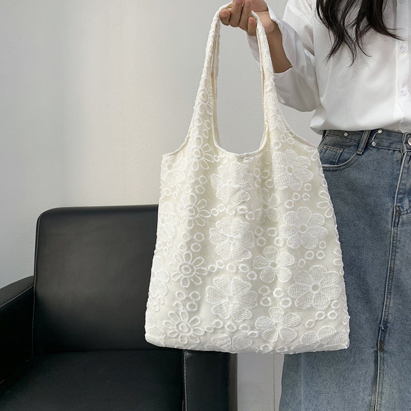 Canvas Tote Bag with Embroidery - Image 1